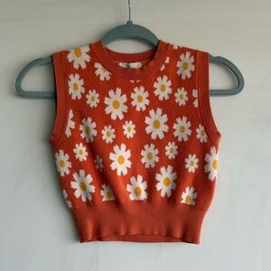Alterd State Orange Daisy Knit Tank Top